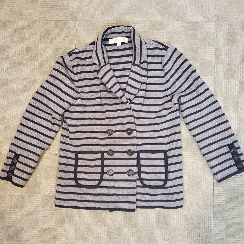 LOFT Double-Breasted Knit Blazer